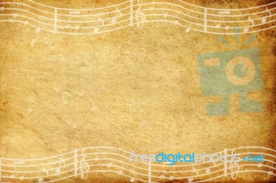 Old Grunge Paper And Music Note  Stock Photo