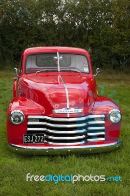 Old Red Chevrolet Stock Photo