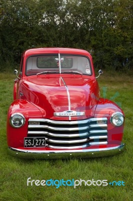 Old Red Chevrolet Stock Photo