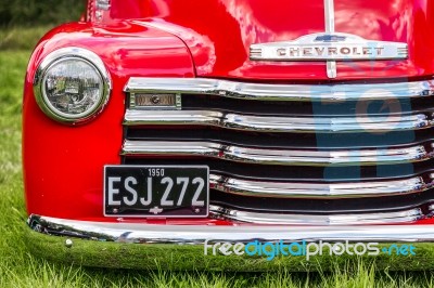 Old Red Chevrolet Stock Photo