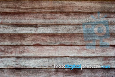 Old Red Wall Of Wood Stock Photo