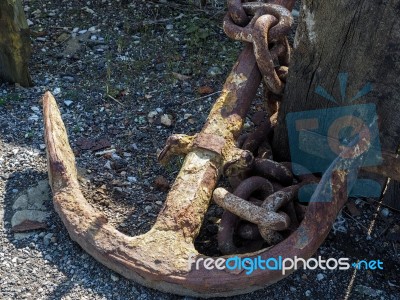 Old Rusty Anchor Stock Photo
