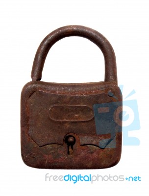 Old Rusty Padlock Stock Photo