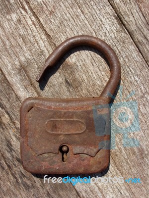 Old Rusty Padlock Stock Photo