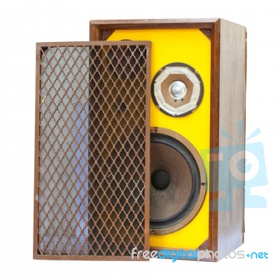 Old Speaker Isolated Stock Photo