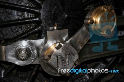 Old Steam Train Wheel At Sheffield Park Station Stock Photo