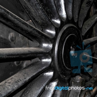 Old Steam Train Wheel At Sheffield Park Station Stock Photo