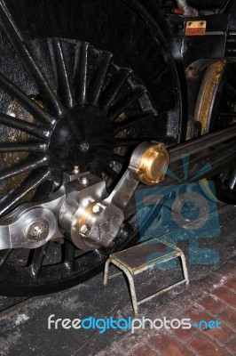 Old Steam Train Wheel At Sheffield Park Station Stock Photo