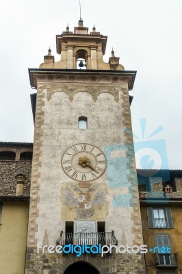 Old Tower In Citta Alta Bergamo Stock Photo