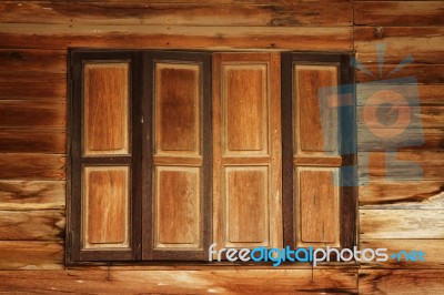 Old Window Wood Stock Photo