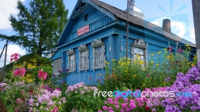 Old Wooden House In Russia Countryside Stock Photo