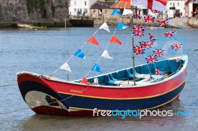 Old Wooden Rnli Lifeboat At Staithes Stock Photo