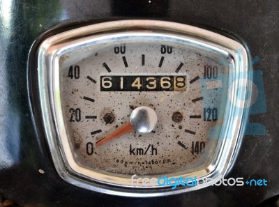 Ole Motorcycle Speed Meter Stock Photo