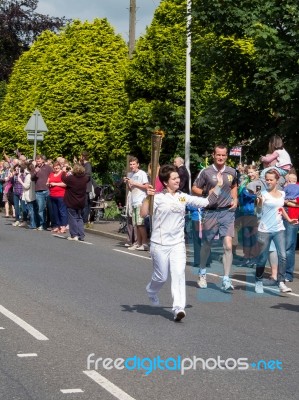 Olympic Flame Comes To East Grinstead Stock Photo