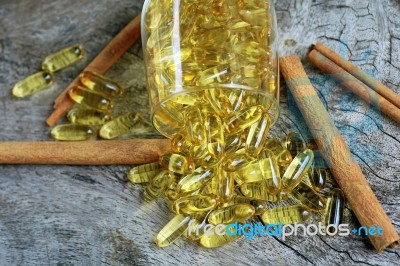 Omega 3 Gel Capsules Stock Photo