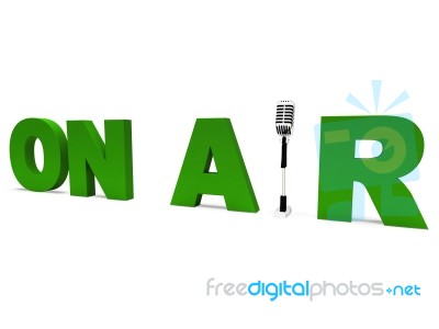 On Air Shows Broadcasting Studio Or Live Radio Stock Image