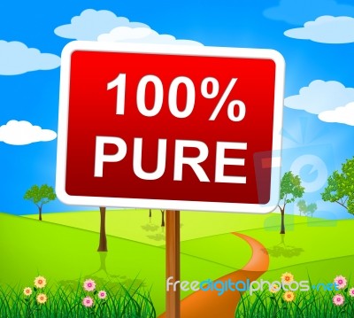 One Hundred Percent Shows Advertisement Message And Display Stock Image