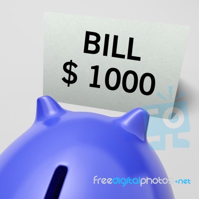 One Thousand Dollars, Usd Bill Showing Expensive Taxes Stock Image