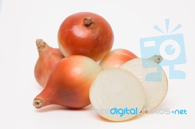 Onions Isolated On A White Background Stock Photo