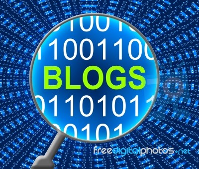 Online Blogs Means Web Site And Processor Stock Image