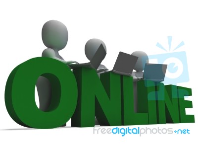 Online Connection Showing World Wide Web Stock Image