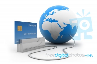Online Credit Card Purchase Stock Image