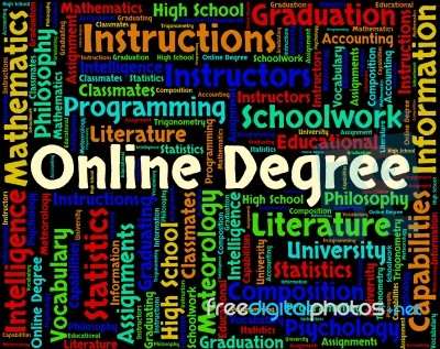 Online Degree Showing World Wide Web And Website Stock Image