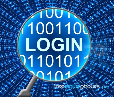 Online Login Indicates Web Site And Computing Stock Image
