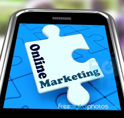 Online Marketing On Smartphone Shows Emarketing Stock Image