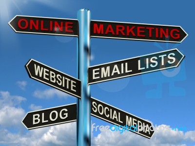 Online Marketing Signpost Stock Image