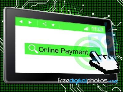 Online Payment Means World Wide Web And Paying Stock Image