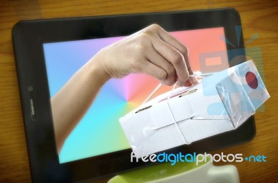 Online Track  Of Shoping Online Concept Stock Photo