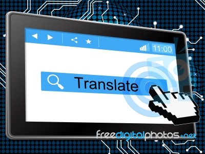 Online Translate Means World Wide Web And Language Stock Image