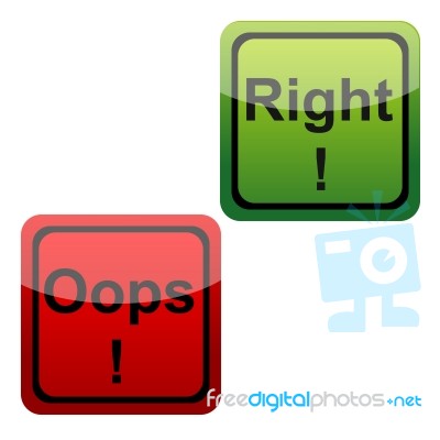 Oops And Right Icon Stock Image