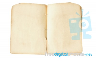Open Blank Ancient Book Stock Photo