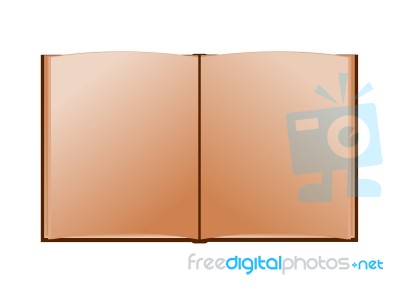 Open Brown Book Isolated Stock Image