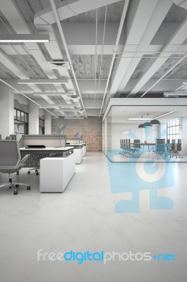 Open Space Office Interior Stock Image