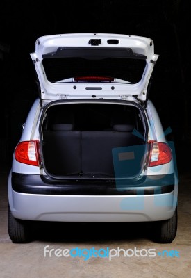 Open Trunk Of Hatchback Stock Photo