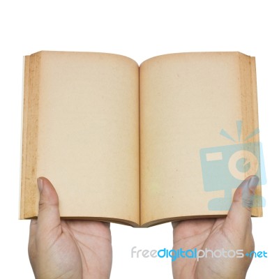 Opened Blank Book Stock Photo