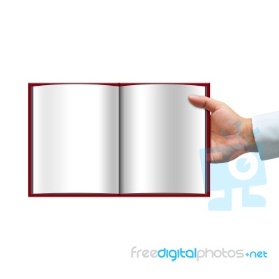 Opened Book In Hand Stock Image