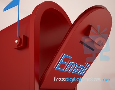 Opened Email Box Shows Outgoing Mails Stock Image