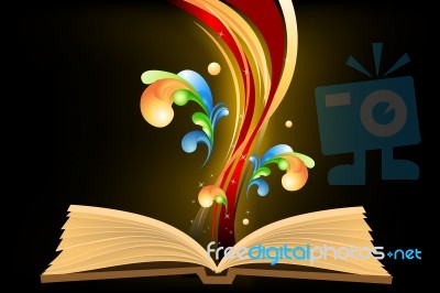 Opened Magic Book Stock Image
