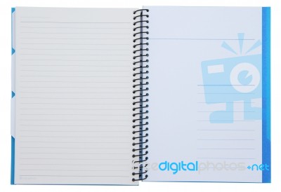 Opened Notebook Isolated On White Background Stock Photo