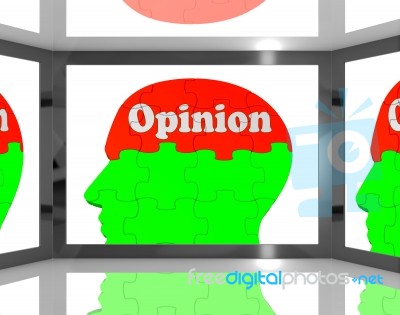 Opinion On Brain On Screen Showing Personal Opinion Stock Image