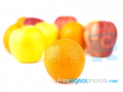 Orange And Fruit Mix Stock Photo