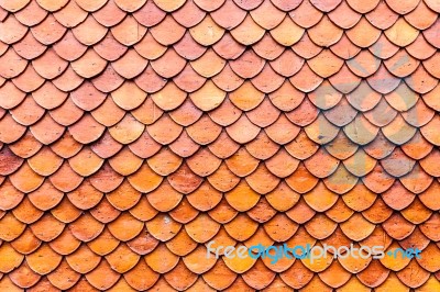Orange Brown Clay Roof Surface Stock Photo