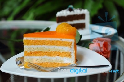 Orange Cake Stock Photo