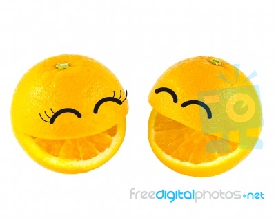 Orange Faces Stock Photo