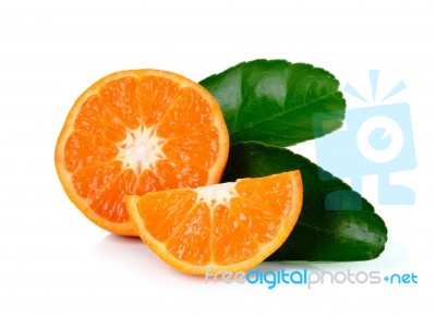 Orange Fruit Isolated On The White Background Stock Photo