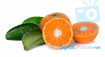 Orange Fruit Isolated On The White Background Stock Photo